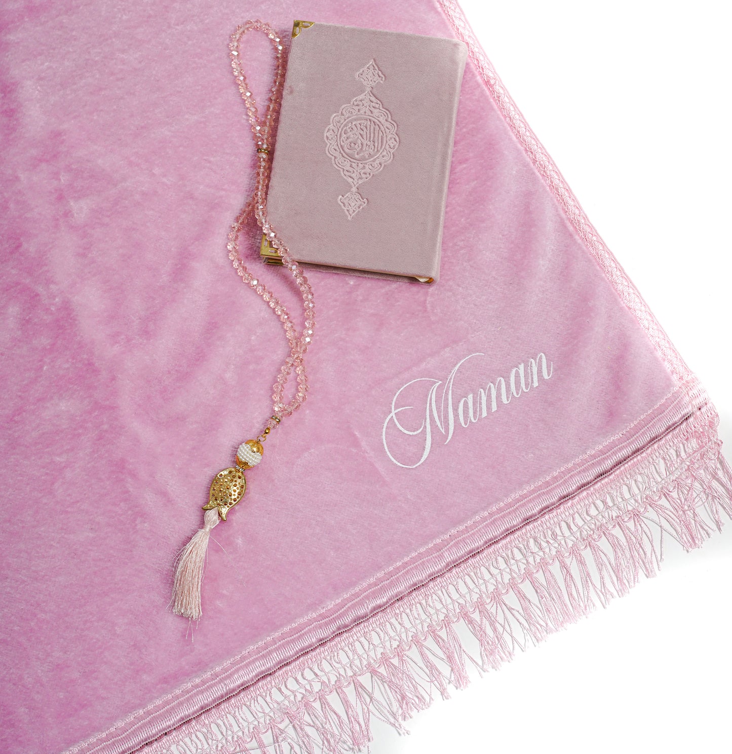 Schlichte, halbdicke rosa Gebetsmatte zum Personalisieren.