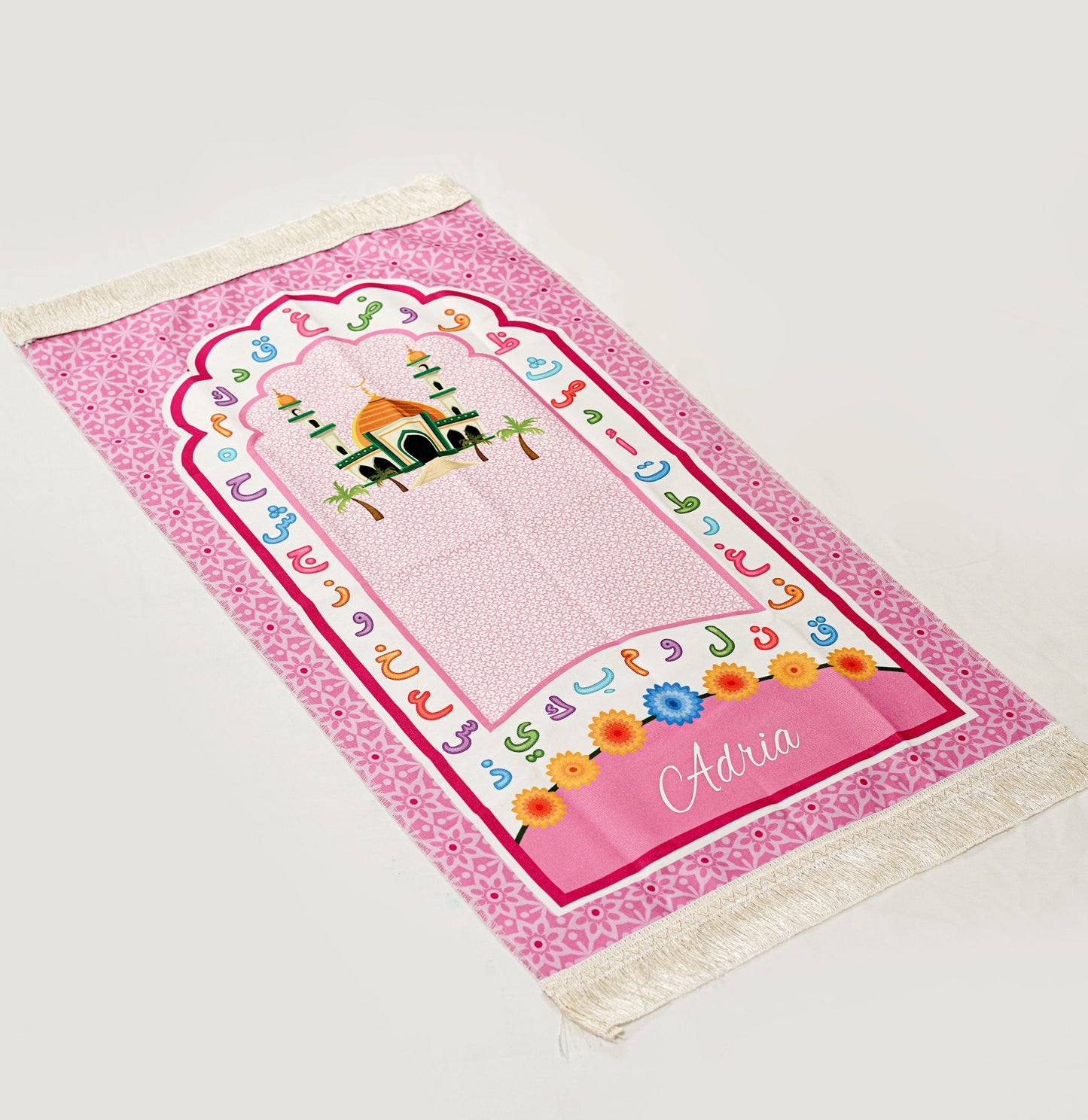 Tapis de prière enfant alphabet arabe fille