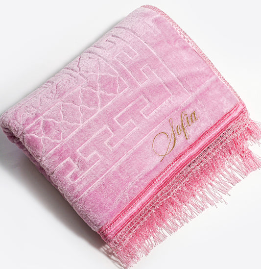 Tapete de oração grosso para personalizar em rosa claro