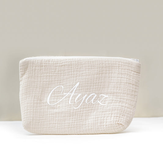 Bolsa grande de gasa de algodón beige