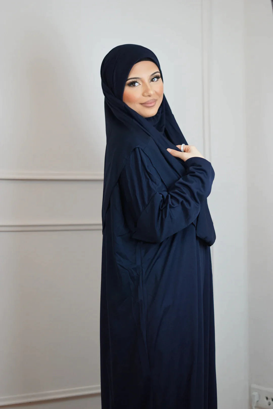 Vestido de oração azul marinho