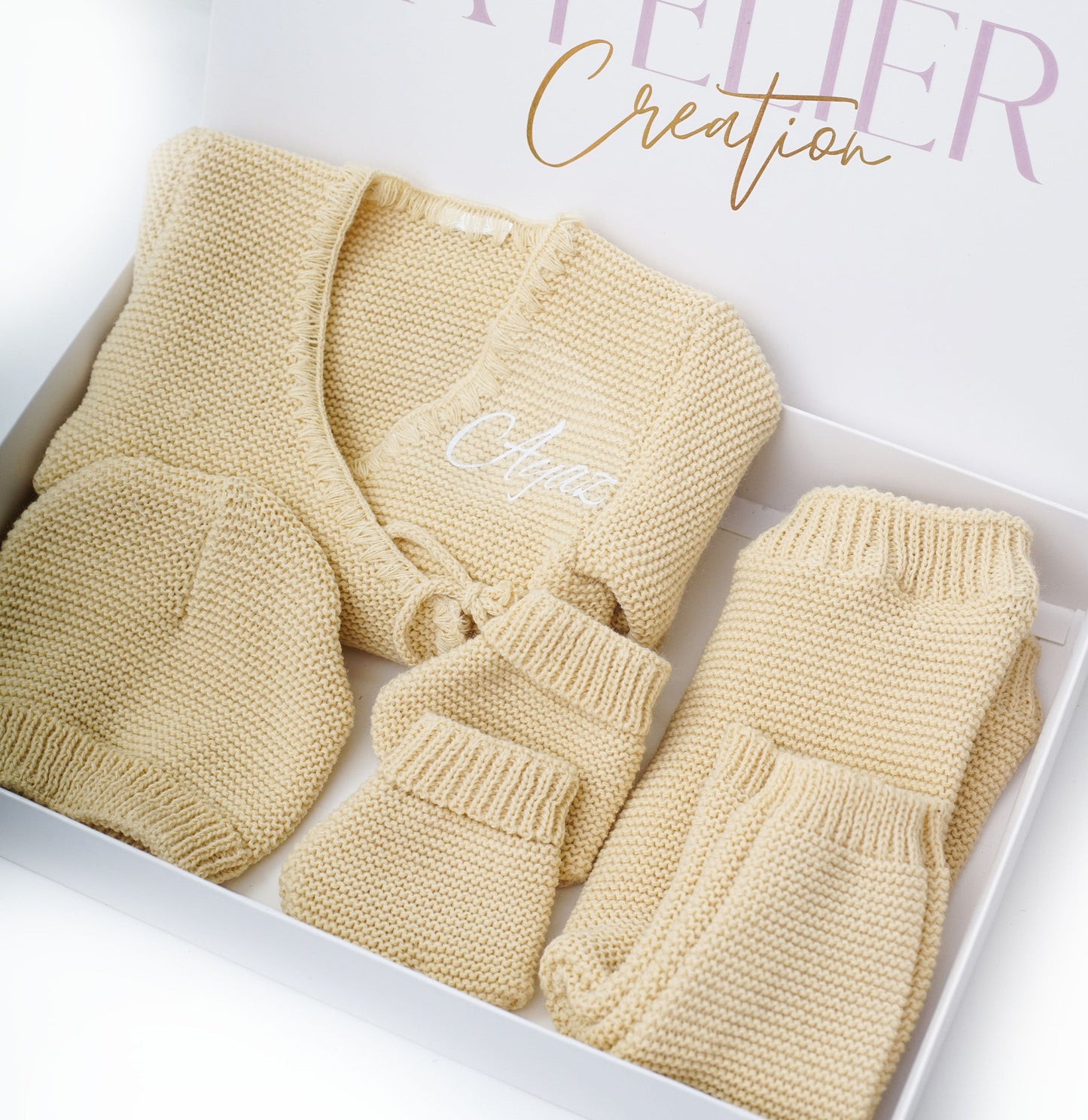 Baby ensemble maille beige
