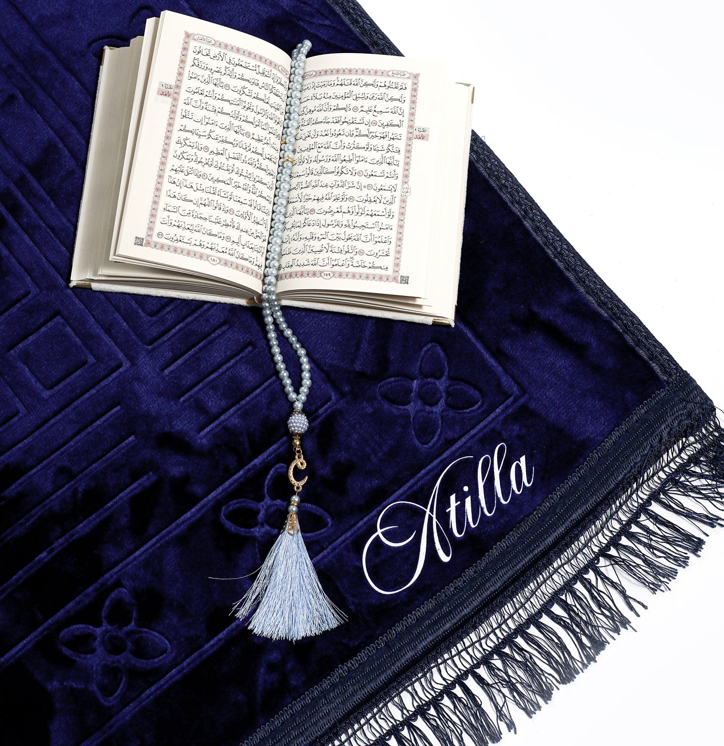 Dicker Gebetsteppich zum Personalisieren in Marineblau
