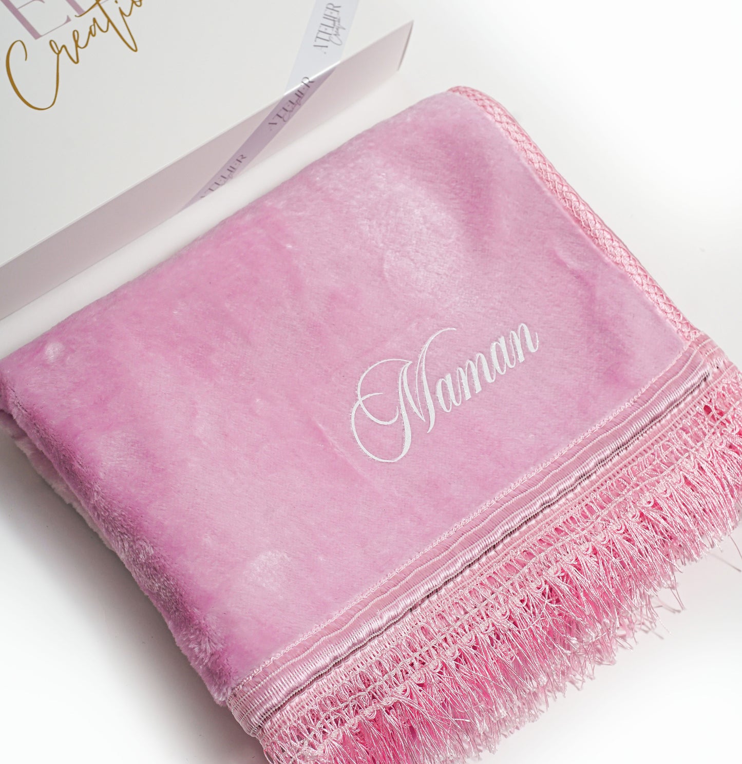 Schlichte, halbdicke rosa Gebetsmatte zum Personalisieren.