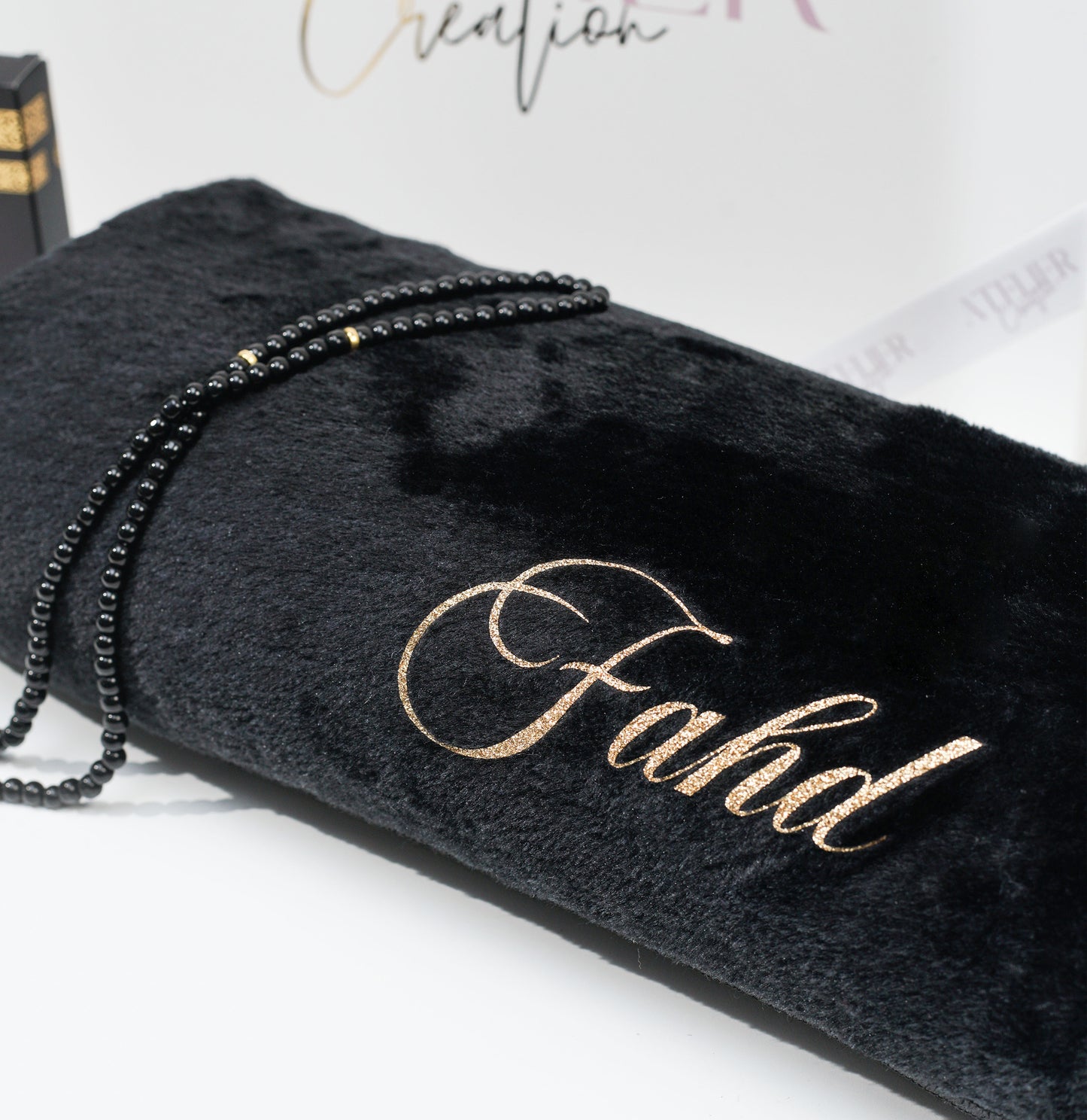 Plain black prayer mat box