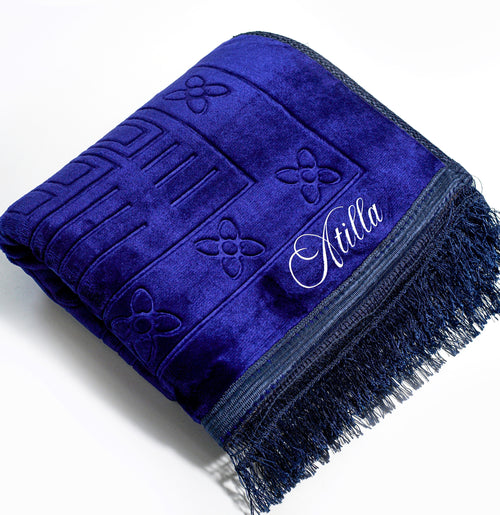 Dicker Gebetsteppich zum Personalisieren in Marineblau