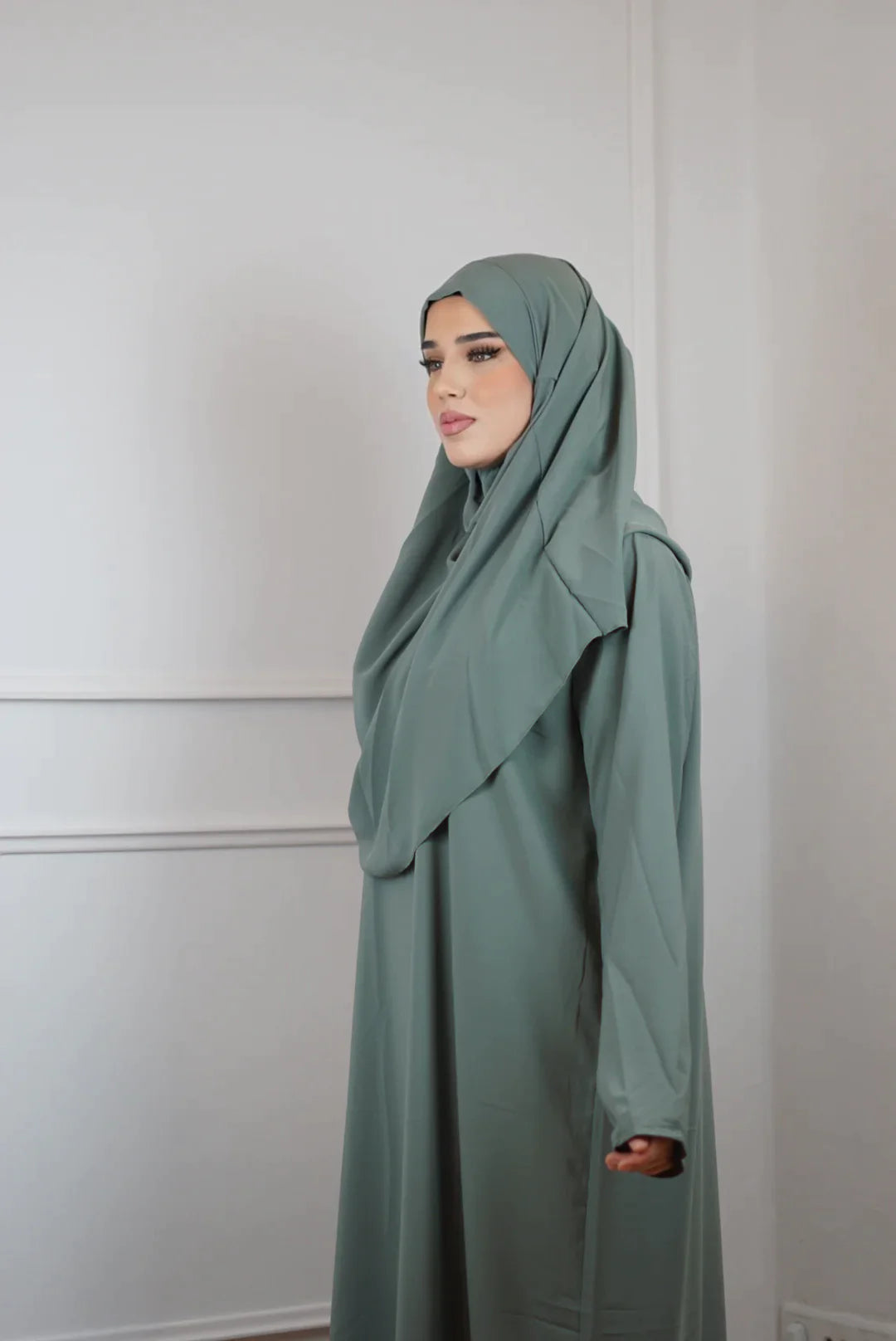 Vestido de oração verde água