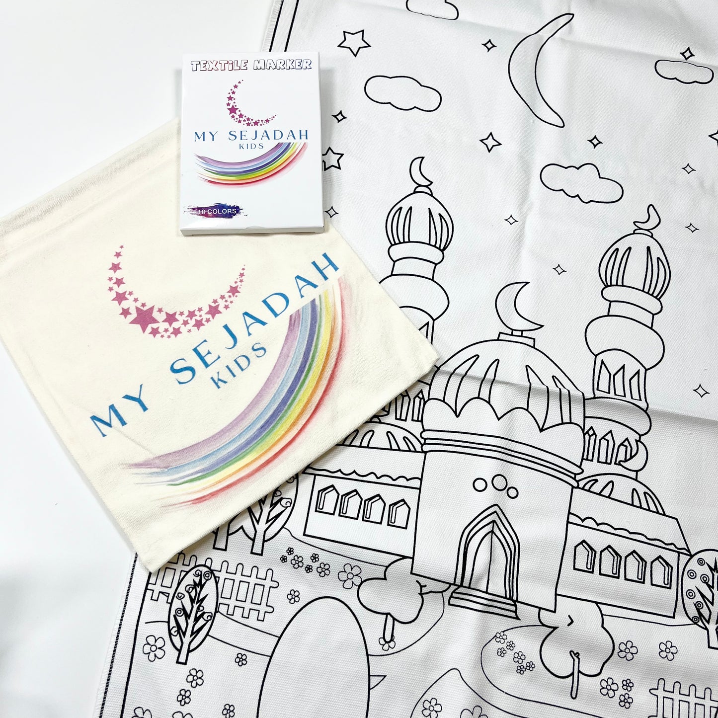 Tapis de prière enfant à colorier
