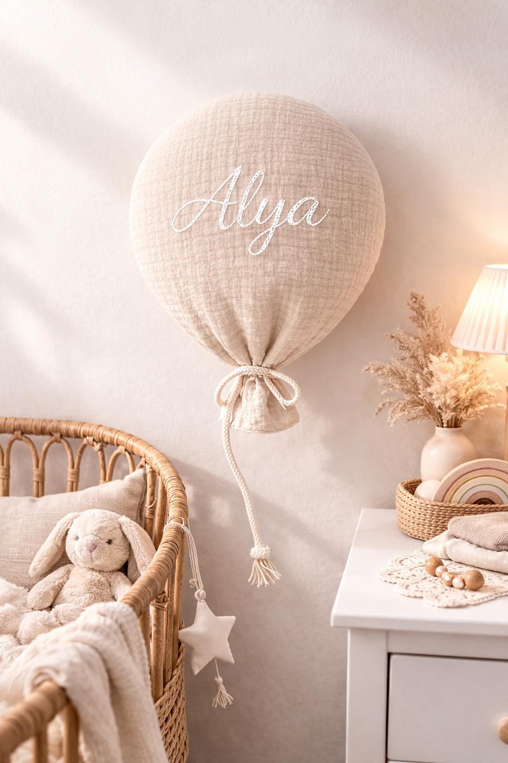 Ballon mural décoratif enfant gaz de coton beige
