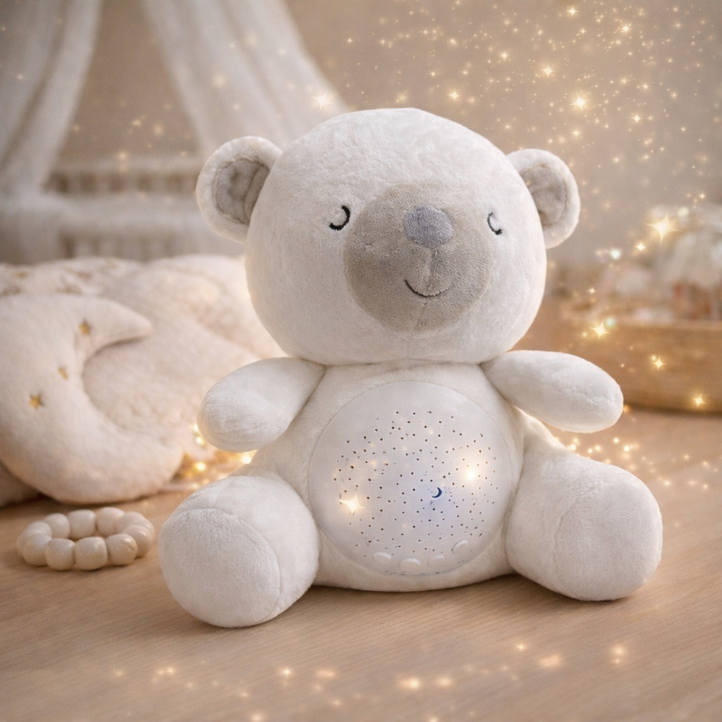 Grand Ourson Coranique Bébé – Veilleuse Apaisante & Récitations du Coran