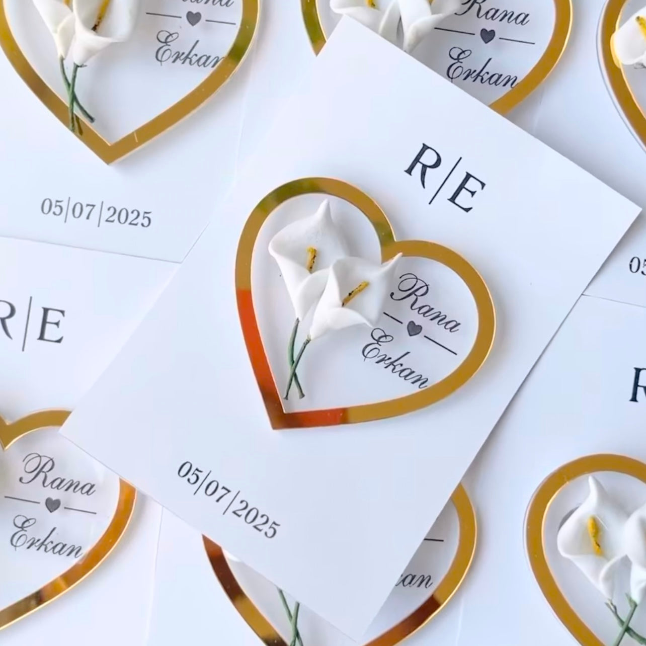 Carte cœur orchidées