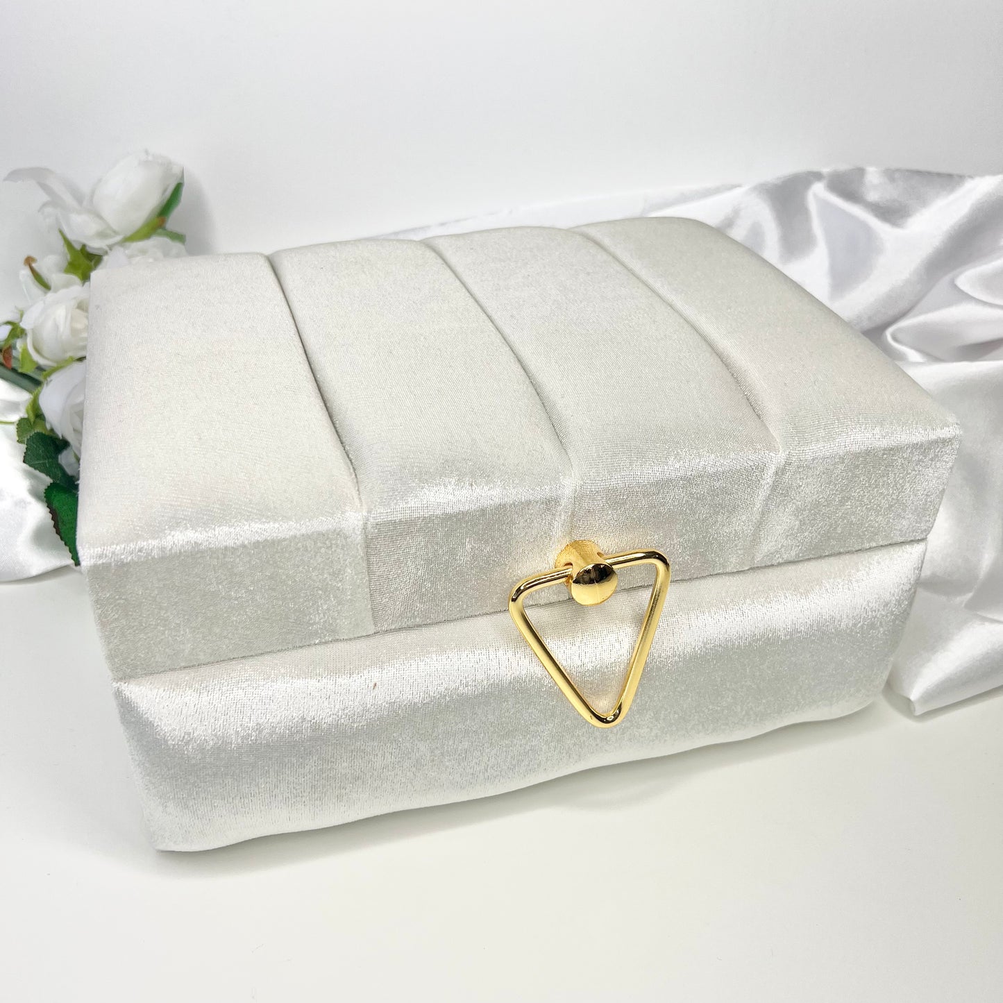 White velvet chest