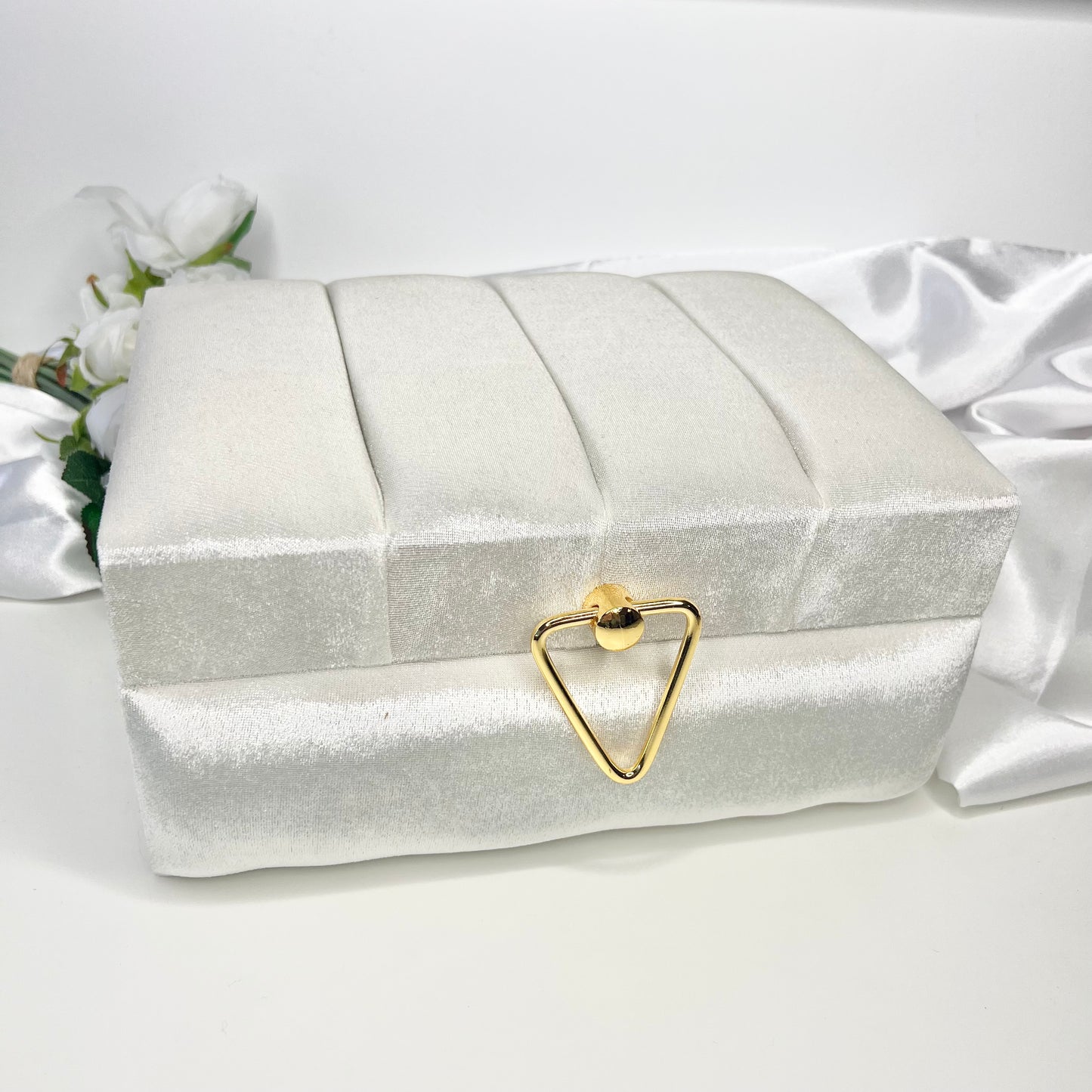 White velvet chest