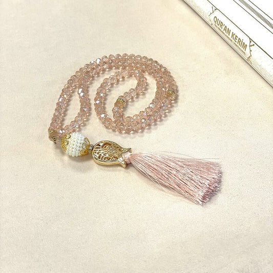 Tasbih de cristal de luxo com rosas