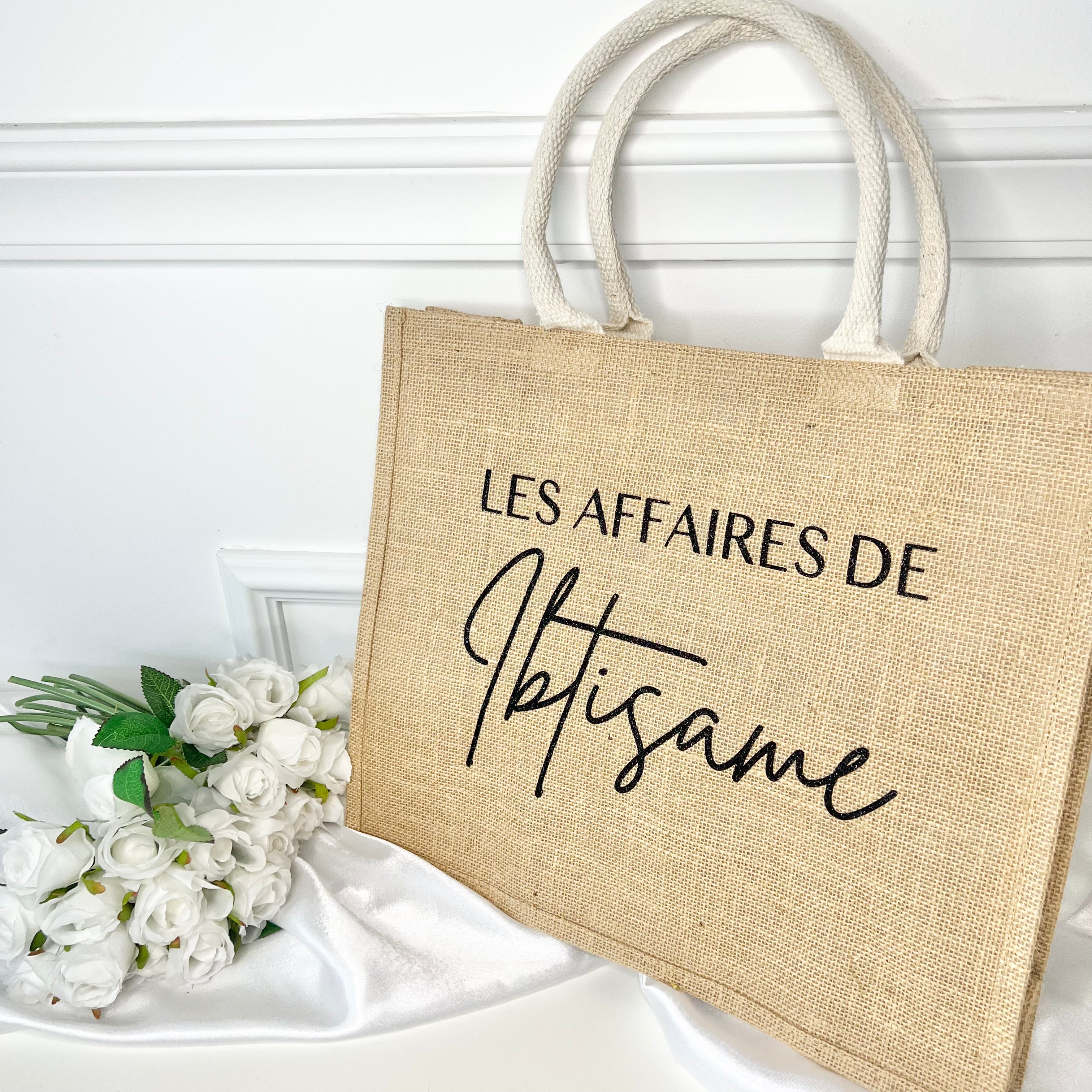 Grand sac en jute personnalis