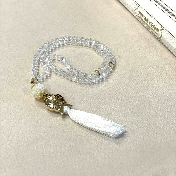 Luxuriöser Tasbih aus weißem Kristall