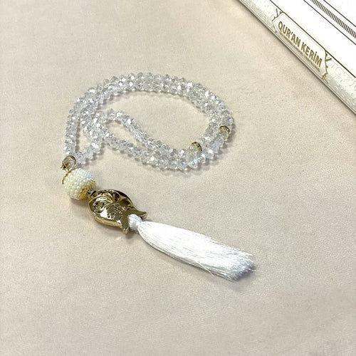Luxuriöser Tasbih aus weißem Kristall
