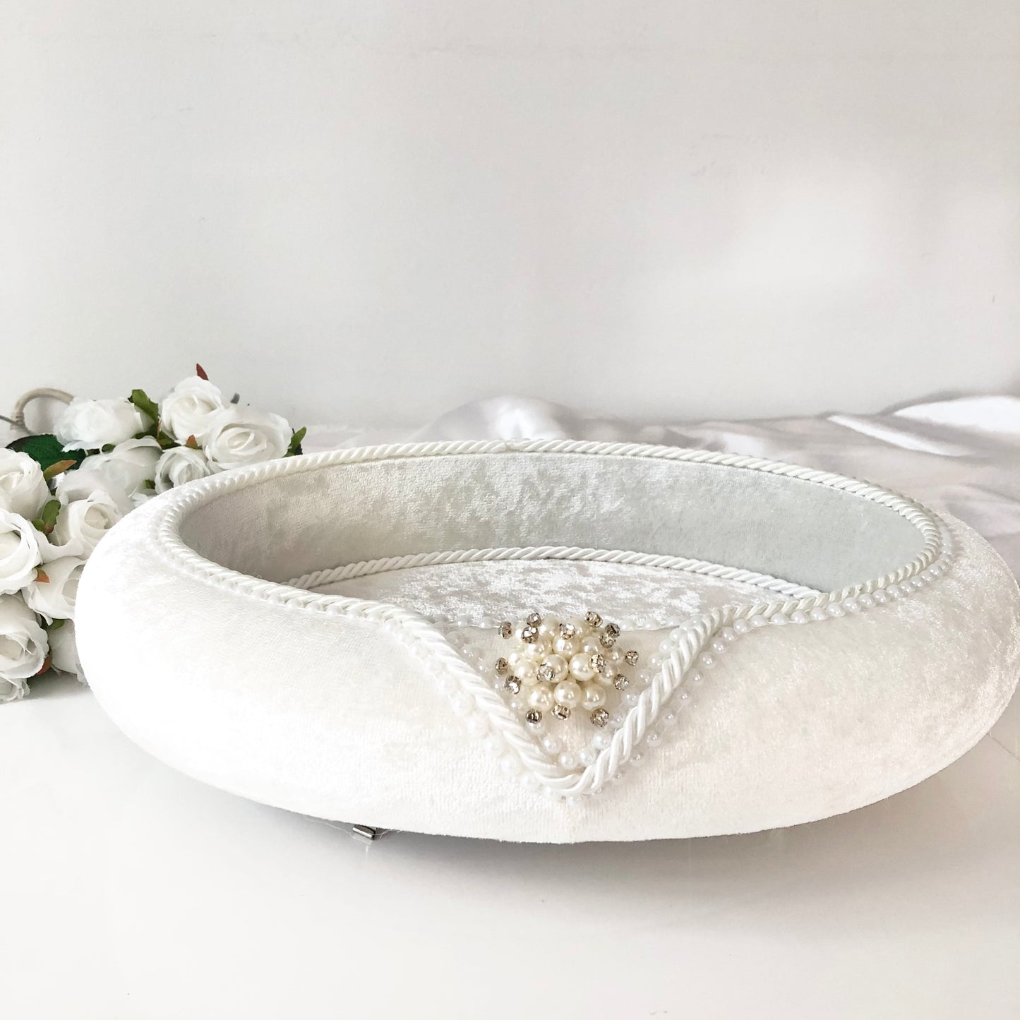 Panier Velours blanc