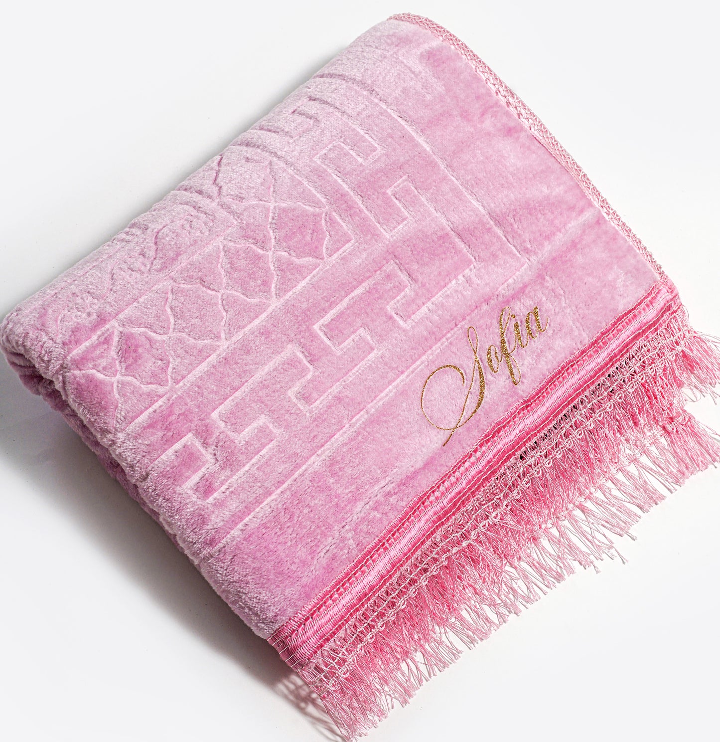 Tapis de prière épais à personnaliser rose poudrée