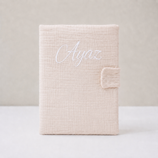 Protezione per tessera sanitaria in cotone beige