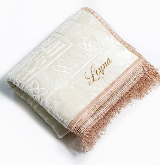 Thick cream prayer mat to personalize