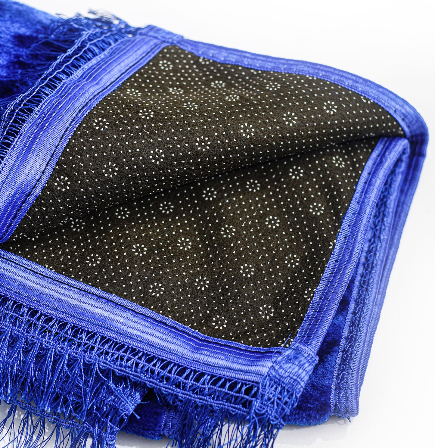 Tapis de prière uni semi épais bleu à personnaliser.