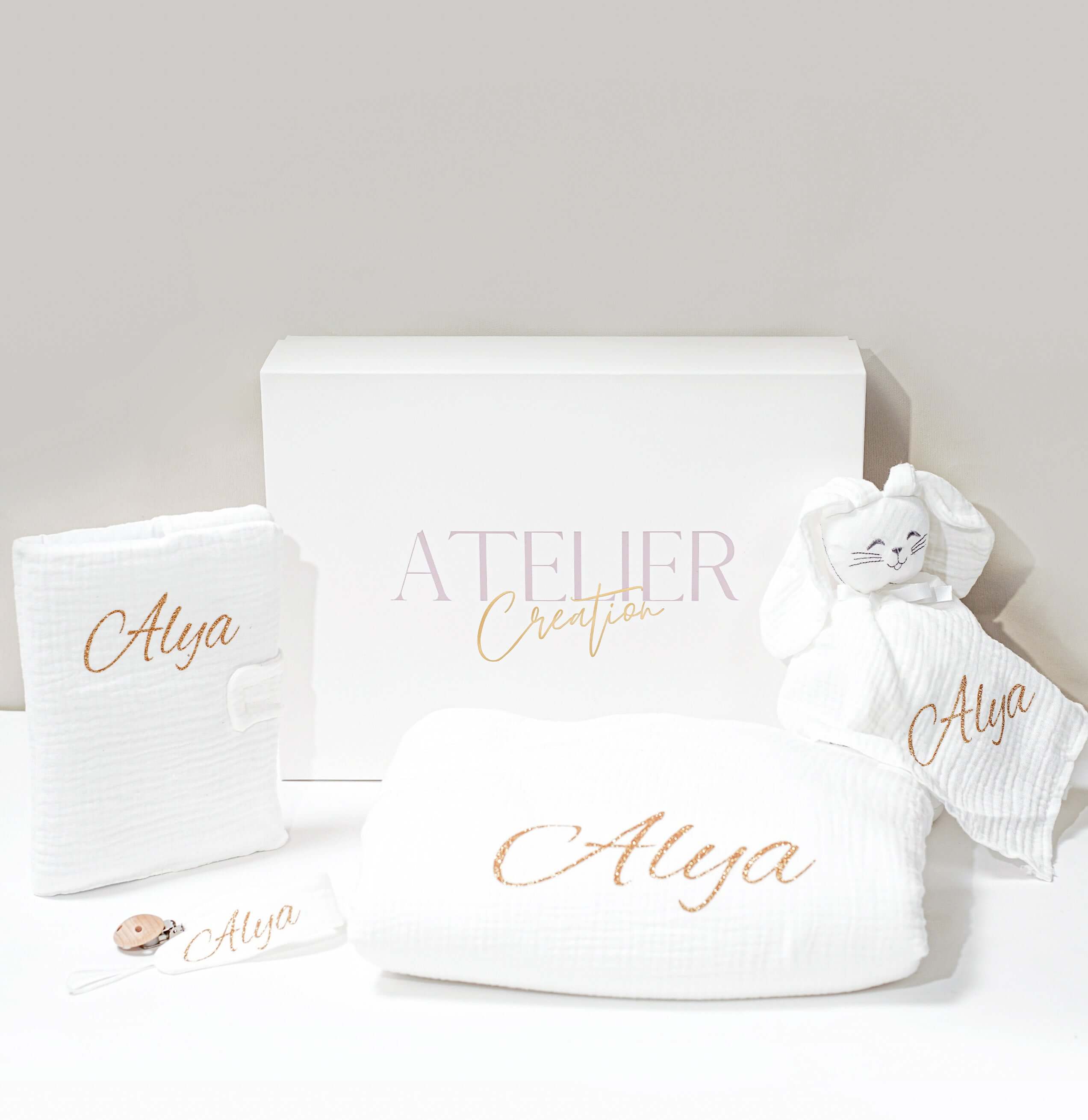 Baby box gaz de coton blanc