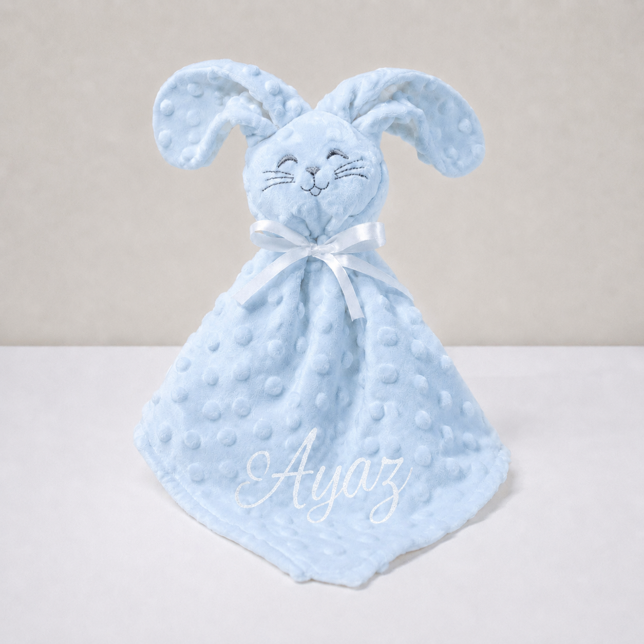 Doudou Minky vieux bleu à personnaliser
