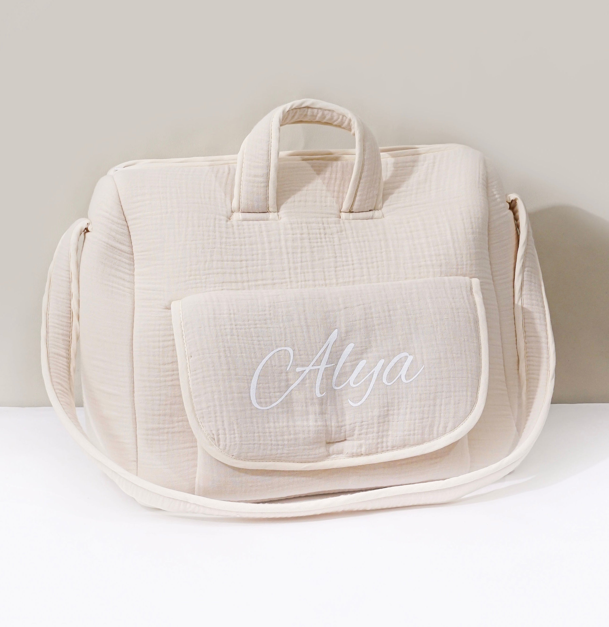 Sac à langer personnalisable en gaz de coton