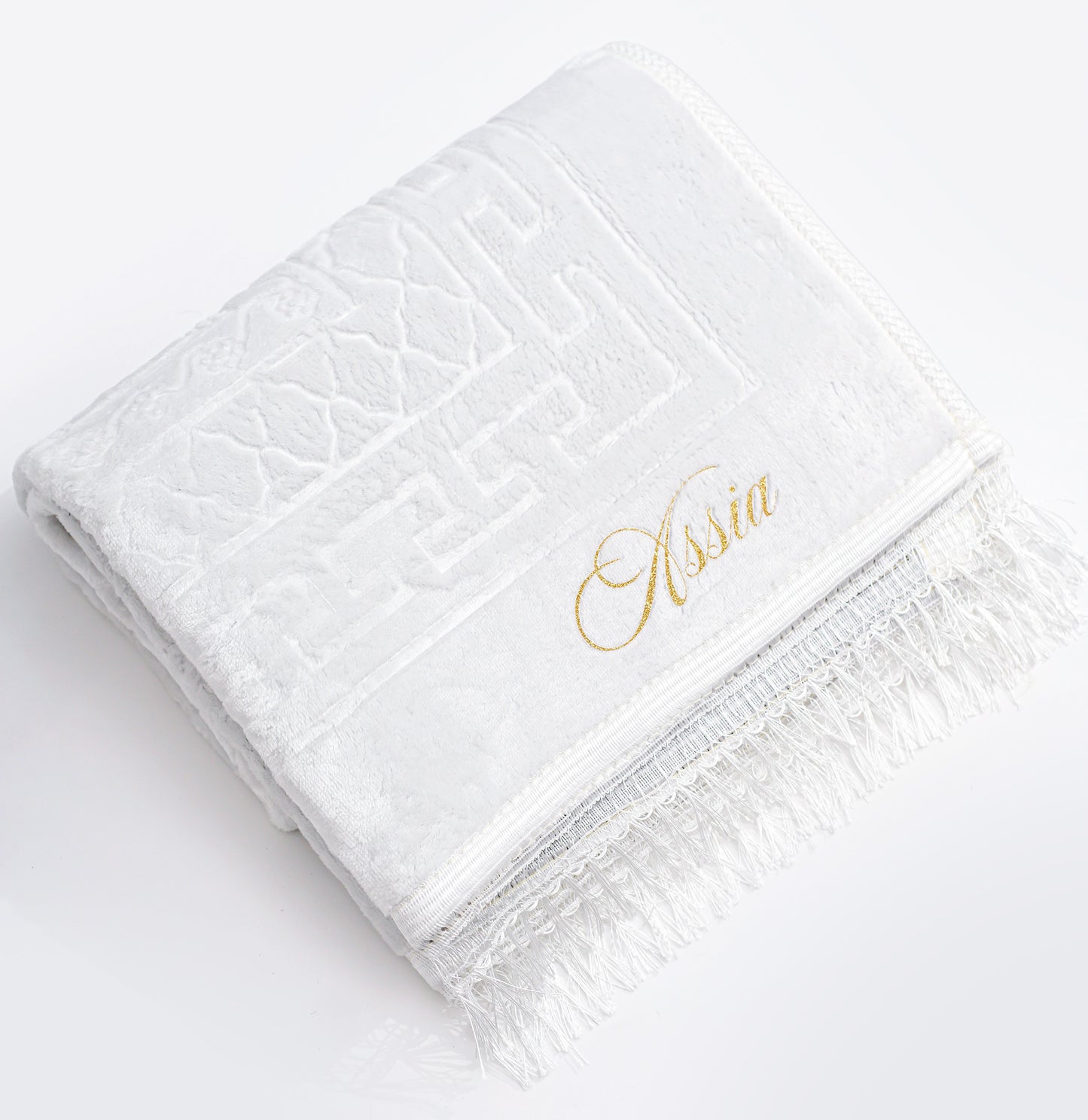 Tapis de prière épais à personnaliser blanc neige