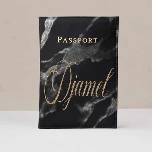 Portapassaporto in marmo nero