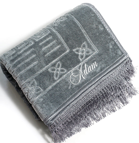 Thick gray prayer mat to personalize