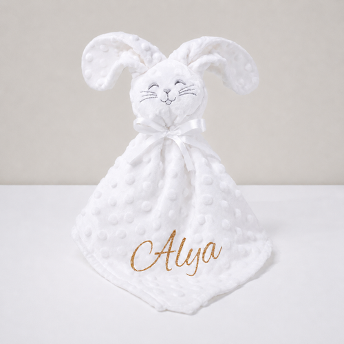 Doudou Minky blanc à personnaliser