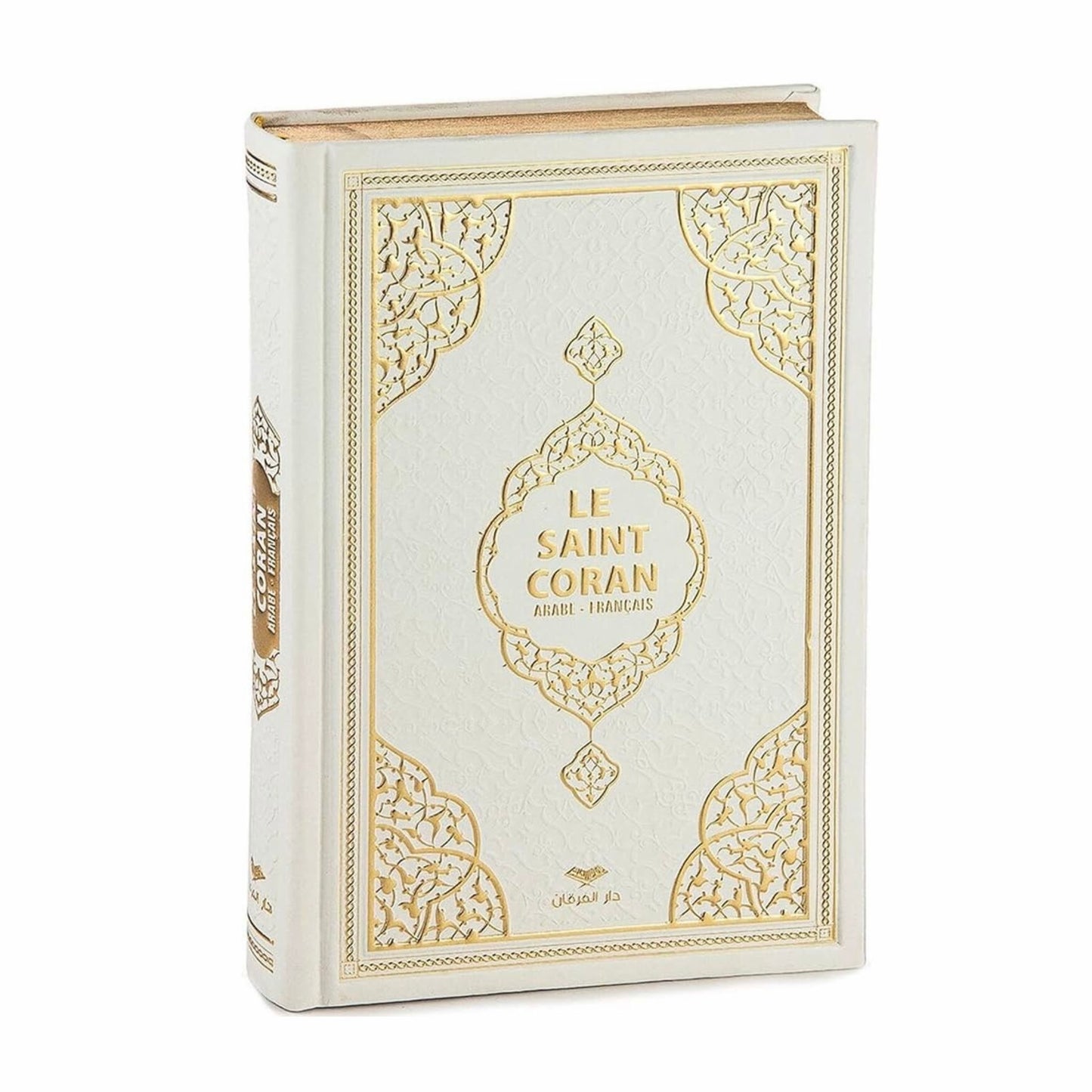 Arabic/French Quran white leather