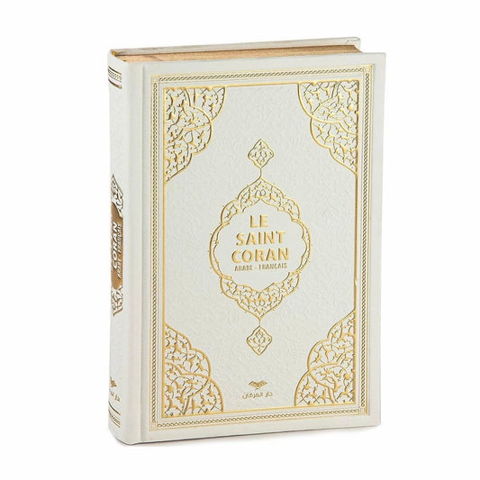 Arabic/French Quran white leather