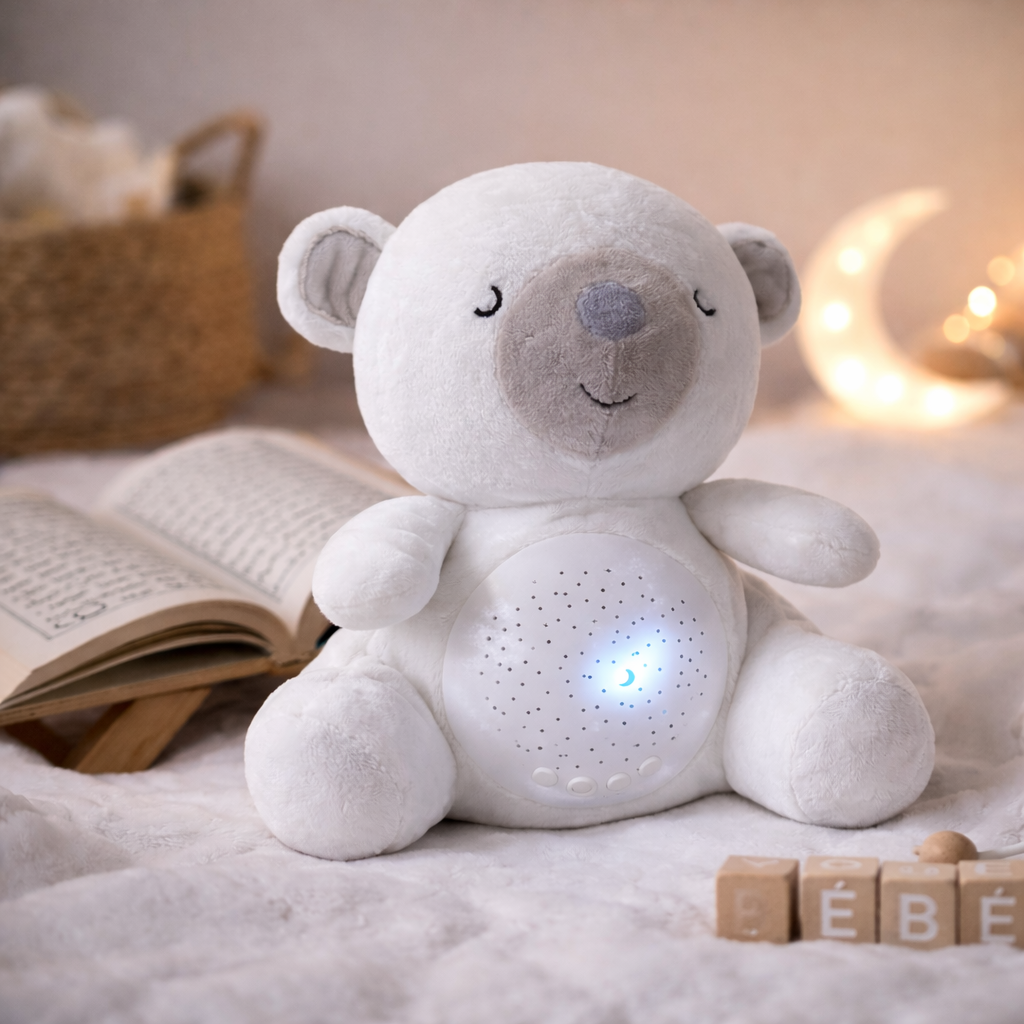 Grand Ourson Coranique Bébé – Veilleuse Apaisante & Récitations du Coran