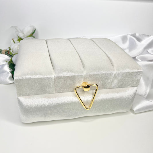 Coffre velours blanc
