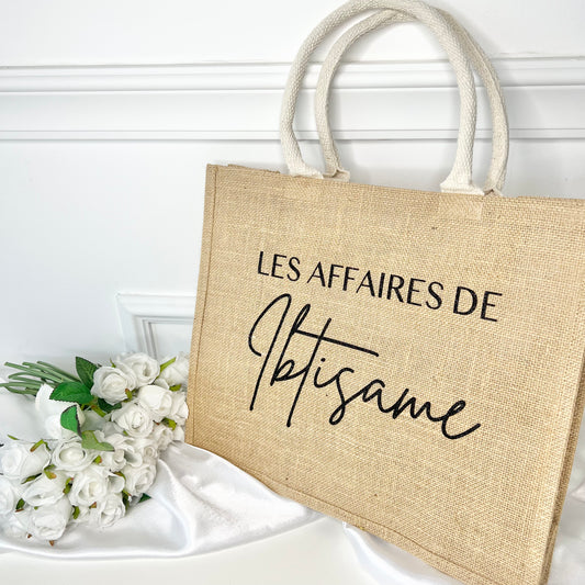 Grande bolsa de juta personalizada