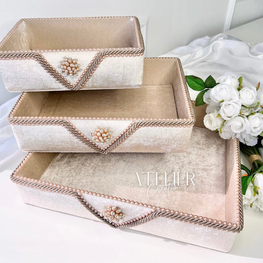 Lots 3 Paniers perle Nude