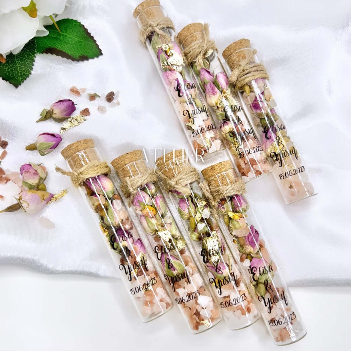 Dried rose vials &amp; bath salt